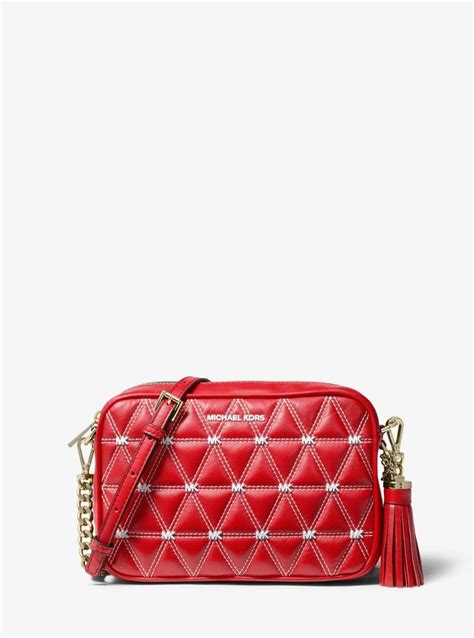 ginny medium quilted leather crossbody bag red michael kors|Ginny Medium Quilted Leather Crossbody Bag .